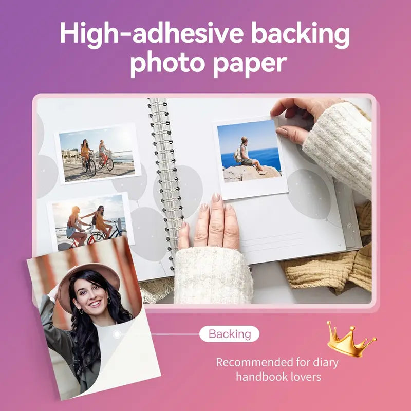 HPRT Mini Photo Printer for iPhone, Smartphone, Portable Instant Picture Printer with Bluetooth, Wireless Thermal Dye Sublimation Photo Printer CP2100 (Pink, Printer + 10 Sheets)
